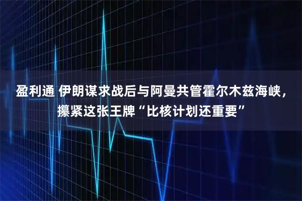 盈利通 伊朗谋求战后与阿曼共管霍尔木兹海峡,攥紧这张王牌“比核计划还重要”
