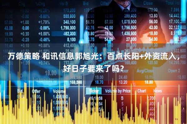 万德策略 和讯信息郭旭光:百点长阳+外资流入,好日子要来了吗?